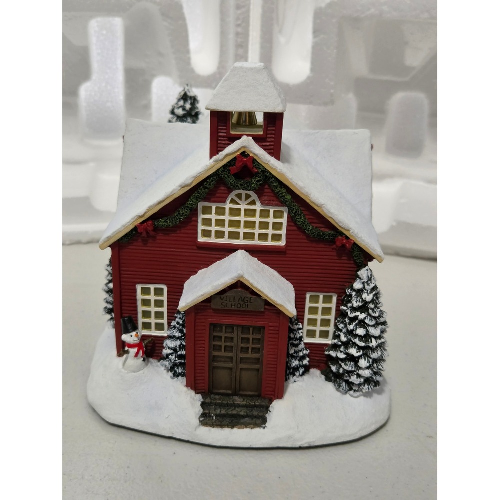 Thomas Kinkade Hawthorne Village School Christmas Village 2002 Red Schoolhouse